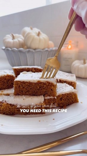 Comment Link and I’ll send you my all-time FAVORITE Fall dessert! This sheet cake makes the most incredible pumpkin spice bars with silky cream cheese frosting. We love to make this for Fall gatherings, church and family events, or to share on Halloween! I prefer to make this cake a few hours or even the day ahead, and chill it in the fridge. I think it’s delicious served cold! Add walnuts and sprinkle a little cinnamon or pumpkin spice to make it extra special. Happy Fall baking! #fallbaking #p