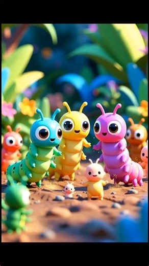 🐛🐛🐛Three little worms are dancing] #worm #dance #babyworm #short #viral