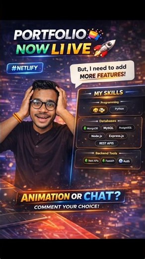 My Portfolio is LIVE on Netlify | Full Stack Developer Portfolio | Animation or Chat Next? 👀