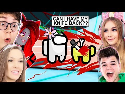 I GLITCHED AND KILLED EVERYONE in AMONG US with JELLY, IAMSANNA, MOODY AND DINO (Roblox Roleplay)