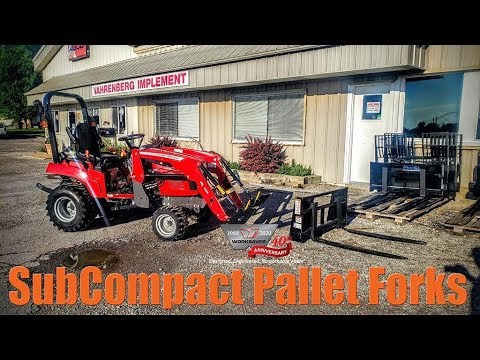 Sub-Compact Tractor - Skid Steer Pallet Forks: Worksaver SSPF 1242