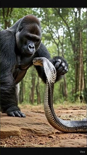 Danger to Peace | Gorilla Calms Angry Snake in Hyper Realistic Jungle | #shorts #shortvideo #reels