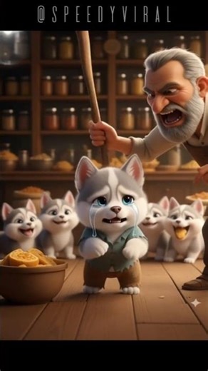 The poor husky puppy didn't have roti so, his rich friends making fun of him #shorts #animahal