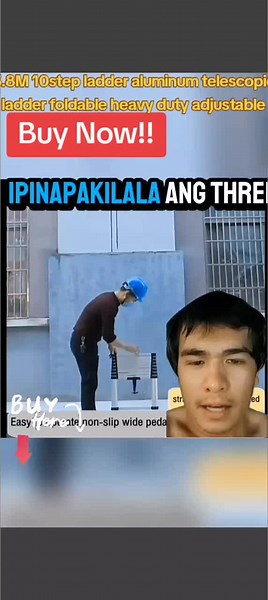 3.8M 10step ladder aluminum telescopic ladder foldable heavy duty adjustable