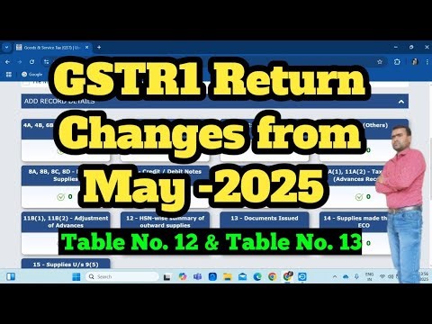 GSTR 1 Return changes From May - 2025 || GSTR1 Return File || GSTR1 New Update ||