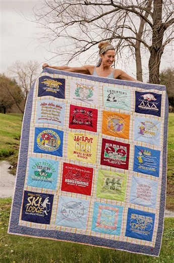 Custom T-shirt Quilt Keepsake | Memory Blanket From Your Shirts | Graduation Sports Quilt - Etsy