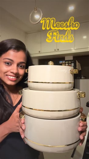 RevathyJain on Instagram: "This premium quality 3-piece casserole set from Meesho is a great addition to my kitchen 🍲 Simple design, sturdy, and ideal for daily use. Please comment link 🔗 for product link @meeshoapp #MeeshoHaul #KitchenEssentials #CasseroleSet #PremiumQuality #HomeKitchen"