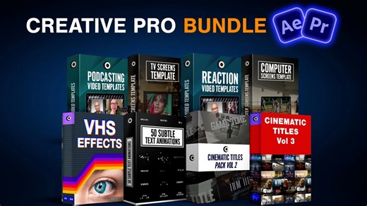 AE/PR模板：Luxury Leaks – Creative Pro Bundle 8套复古创意电影视频片头标题动画、TV、VHS效果、播客、AE/PR模板