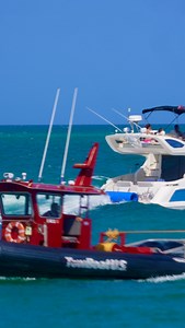15K views · 56 reactions | Fountain power boat being towed via the busy Haulover Inlet | Joseph Levy | Facebook