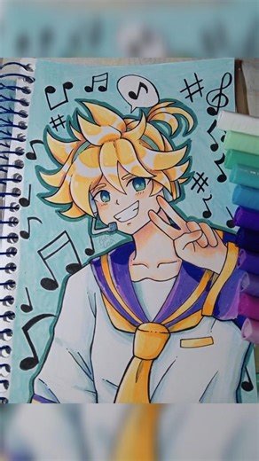 Dibujando pedidos de mís suscriptores parte 1 ✨ #shorts #dibujo #len #lenkagamine #vocaloid #fanart