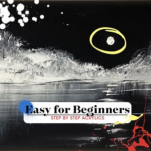 DIY Black and White Moon Reflection Painting: Perfect For Beginners! 👨‍🎨 | Ray Grimes Fine Art