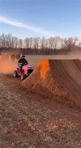 A man attempting a backyard stunt ended up with minor injuries after using a riding lawn mower to launch a dirt bike off a makeshift ramp, authorities said. Witnesses reported that the man had positioned a riding mower at the base of a small dirt hill, apparently using it as part of a homemade launch setup. The plan, according to neighbors, was to accelerate the dirt bike up the hill and catch extra air by hitting the mower like a ramp. Instead, the stunt quickly went wrong. As the dirt bike spe
