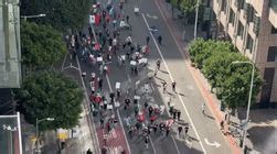 Anti-ICE Protesters Stop Traffic in Downtown LA