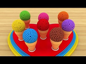Learn Colors with 3D Soft Ice Cream Cones - Colors Videos Collection for Children