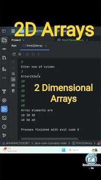 👉 Java 2D Array Tutorial 🔥 | Matrix Concept in Hindi #Shorts #Java #2DArray #JavaArray #JavaTutorial