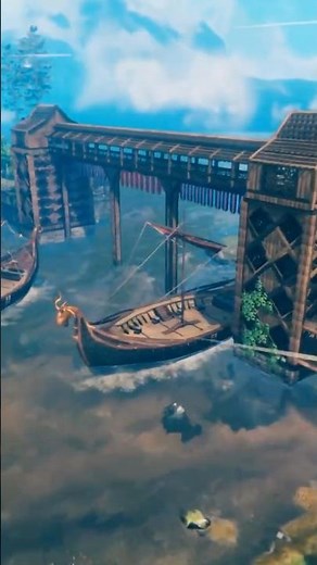 I Built A Massive Boat Overpass For Our Port In Valheim #gaming #games #valheimbasebuilding