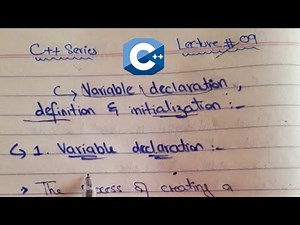 Variable Declaration, Definition and Intialization in C++ | How to create a variable in c++