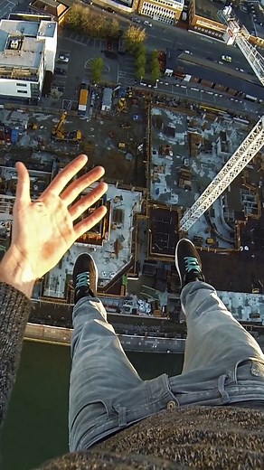 338K views · 2.6K reactions | Hanging ONE HANDED From a 100 Meter Crane  | James Kingston | Facebook