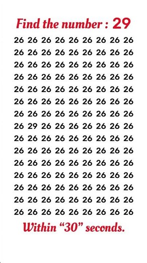 Find the number “29” within “30” seconds. #quiz #puzzlequiz #brainteasers #braingame