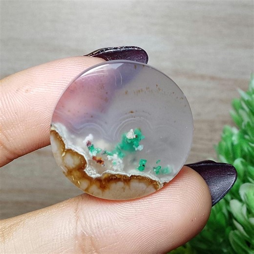 Chrysocolla Native Copper ~ Cabochon Pendant ~ Small Size 24x24x4 Mm - Etsy