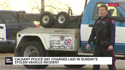 Calgary police say charges laid in Sunday’s stolen vehicle incident