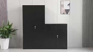 Office Metal Garage Storage Cabinet Steel Filing Cabinet Metal Cupboard With 2 Doors and 4 Adjustable Shelves