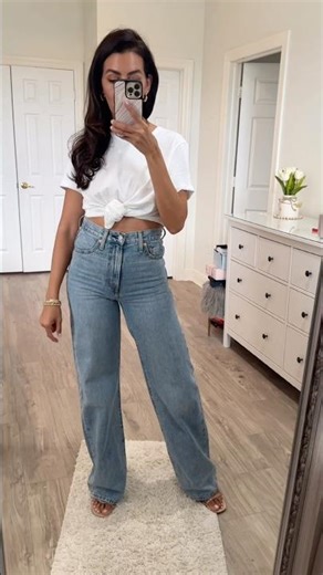 The perfect jeans & a Shirt hack! #beautyover40 Outfit details in comments #grwm #ootd #stylehacks