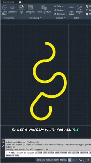 Width in Polyline | PEDIT Command in AutoCAD #autocadtutorial #autocadtips #design