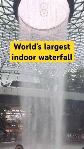You Won’t Believe This Waterfall Is INSIDE an Airport 🤯 #JewelSingapore 🇸🇬