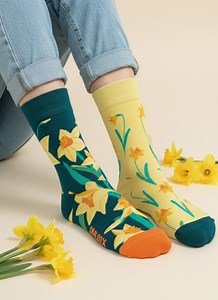 Daffodil Socks Set - Floral Cotton Blend Women's Socks - Etsy UK