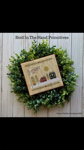 Shepherd’s Needle on Instagram: "“Merry Village” by Bird In The Hand Primitives Model stitched on 40ct. Finished as a flat fold by Vonna Pfeiffer. #robinbirdinthehandprimitives #merryvillage #exclusive #vonnapfeiffer #christmasinjuly #christmasornament #christmas #christmasstitching #merry #winterstitching #holidaystitching #allyourstitchingneeds #stitchwithme #flosstube #christmasornament #christmas #stitching #crossstitchcrazy"