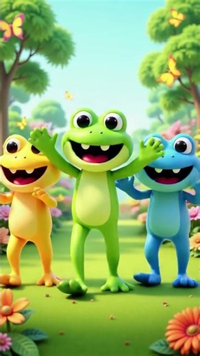 Three little cute frogs happy funny dancing😆 #viral #viralvideo #trending #youtubeshorts #foryou