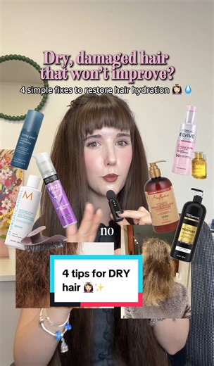 4 tips for DRY hair 💆🏻‍♀️✨📄 #dryhair #damagedhair #hairloss #bondrepair #hairloss