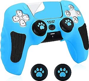 Protective Case for PS5 Controller Skins Cover Anti-Slip Grip Silicone Cover Protector Case Compatible with PS5 Slim/PS5 Pro Wireless/Wired Gamepad Controller with 2 Thumb Grip Caps/Sticker