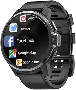 4G Smart Watch Dual System 1.6" IPS Large Screen 4GB+64GB 5.0MP Dual Camera Android 9.1 Smartwatch 1050mAh WiFi GPS Fitness Tracker Sport Watch (4GB+64GB)