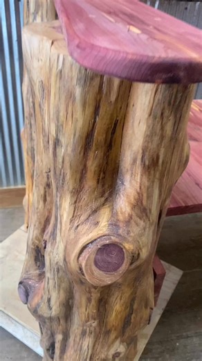 This beautiful bench will be delivered to its front porch just in time for the holidays. 😍 #cedar #handcrafted | Millers Rustic Sawmill