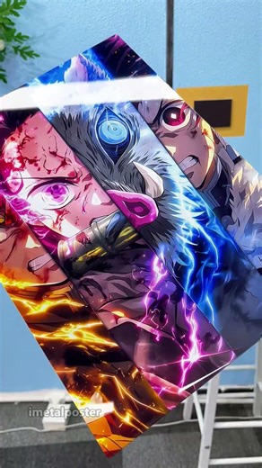 Tanjiro & Inosuke Dual Element Metal Poster | iMetalPoster Demon Slayer Wall Decor