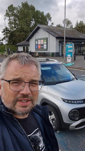 Scotland achieved! Hyundai Inster has a break. Main limitation on this journey so far is my bladder... What would you like to know? About the car, not my biology... | HubNut
