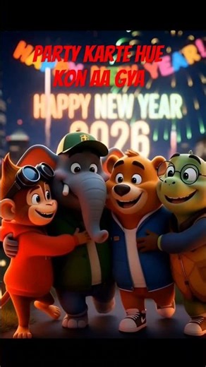 Bandar bhalu ka new year party 🥳🎉 #ai #viral #shortvideo #anime #cartoon
