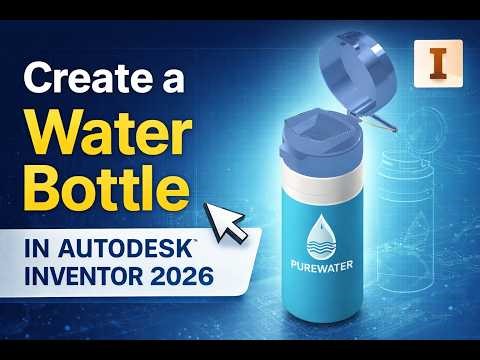 Autodesk Inventor 2026 | Basics For Beginners | Tutorial Water Bottle Design | Step-by-Step |