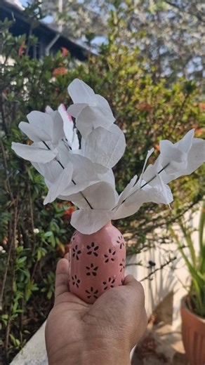 ഒരു simple Butter Paper Flower ഉണ്ടാക്കാം 🪻✨️ #diy #homedecor #shorts #craft #artsandcrafts #art