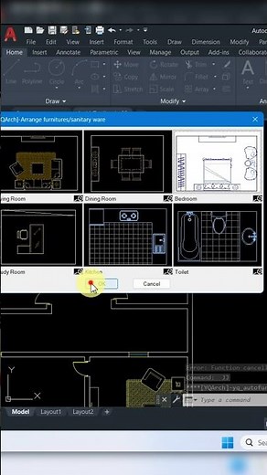 How to add Furniture in Autocad Autocad Tutorial #autocadtutorials #autocad #autocadblocks