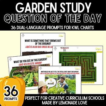 Creative Curriculum Garden Study | 36 QOTD Prompts for the KWL