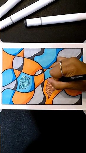 Easy peasy zendoodle idea! what colors should I use next!? #doodle #zendoodle #art #alcoholmarkers