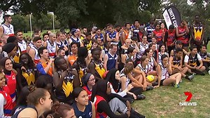 Hundreds of budding footballers have come together to celebrate the best of multicultural Melbourne at the AFL Unity Cup. More in 7 News at 6pm. www.7news.com.au #7News | 7NEWS Melbourne