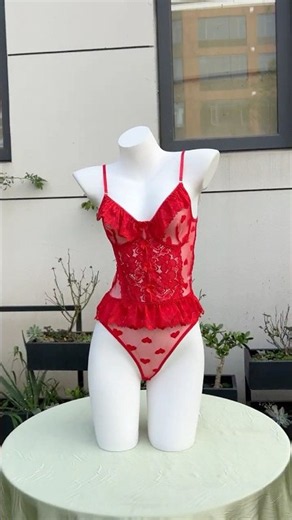 Red Lace Onesie Pajamas