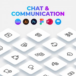 Chat and Communication Outline Icons Pack. Editable Line Canva Icons. Figma Icons, SVG Icons, Vector Icons, PNG Icons. Powerpoint Icons. - Etsy UK