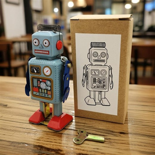 Wind-up Toy Robot Retro Walking Tin Toy 1940s Nostalgia - Etsy