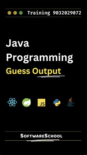 SoftwareSchool Coding Tutorials on Instagram: "❓ Java Interview Question – Guess the Output String a = new String("Java"); String b = "Java"; System.out.println(a == b); 👉 Output: false ❌ Reason: 🔥 == compares memory reference 🔥 new String() creates new object 🔥 String literal goes to String Pool Correct check 👇 a.equals(b) Follow @softwareschool for real Java interview tricks 💬 Comment “STRING” for more questions"