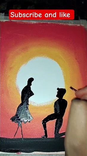 🔥 “Simple Couple Painting Making | Step by Step Easy Method”|Simple Couple Painting Making | #shorts